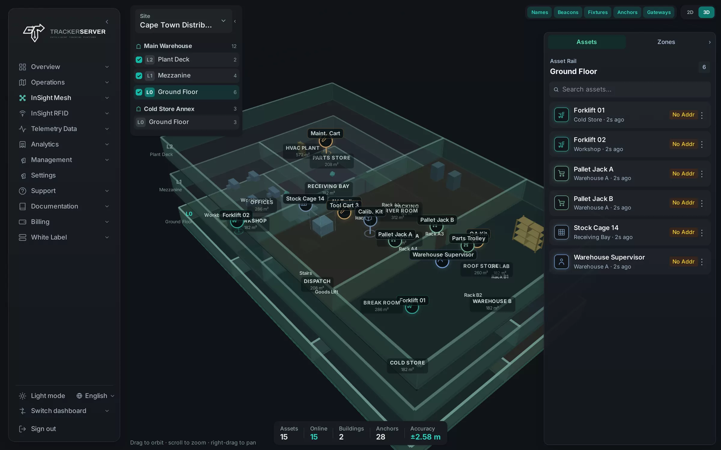 Trackerserver — InSight Mesh, a live 3D view of a building